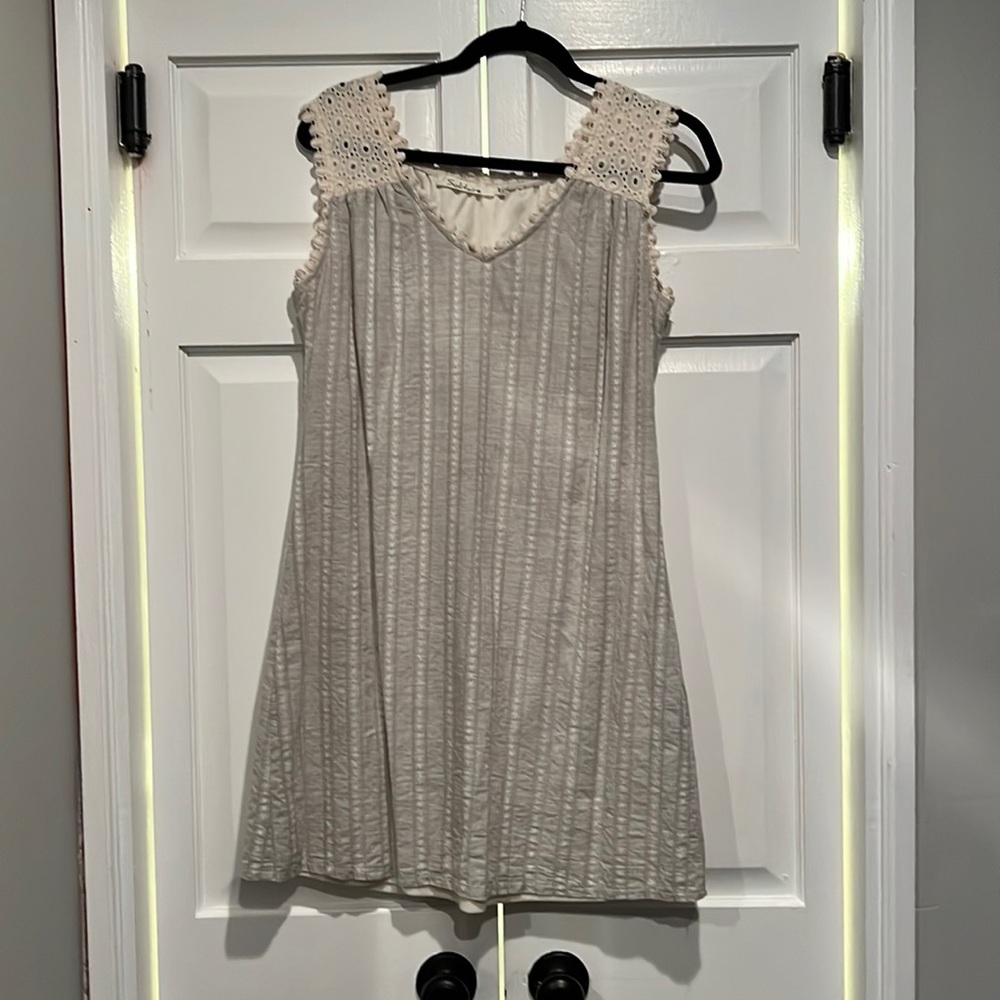 Cream gray dress